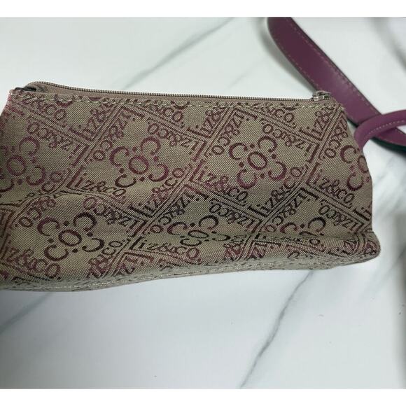 Liz & Co. Purple Logo Shoulder Bag Tote Purse Double Handle Zipper Compartments. - Picture 5 of 12